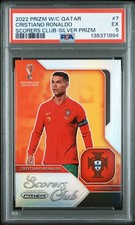 2022 PANINI PRIZM WORLD CUP QATAR SCORERS CLUB #7 CRISTIANO RONALDO PSA 5