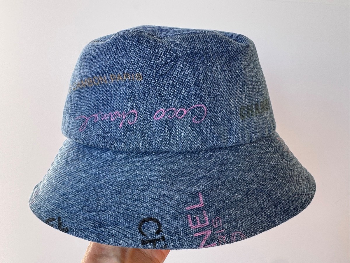 NWT 22P CHANEL BLUE DENIM MULTICOLOR BUCKET CLOCHE HAT S | eBay