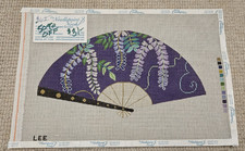 Needlepoint Canvas Asian / Oriental Inspired Fan Pattern NEW Rectangle 18 count