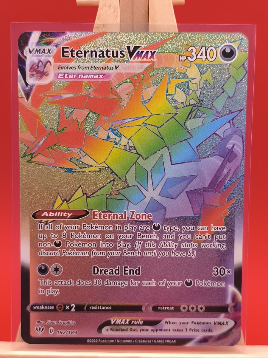 Eternatus VMAX 192/189 Darkness Ablaze Full Art Rainbow Rare Pokemon Card  New | eBay