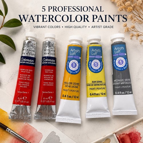 Winsor & Newton Cotman & Artist’s Loft Watercolor Paint Tubes Lot of 5 Mixed
