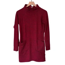 Toad & Co Intermezzo Red Heathered Dress XS Mock Neck