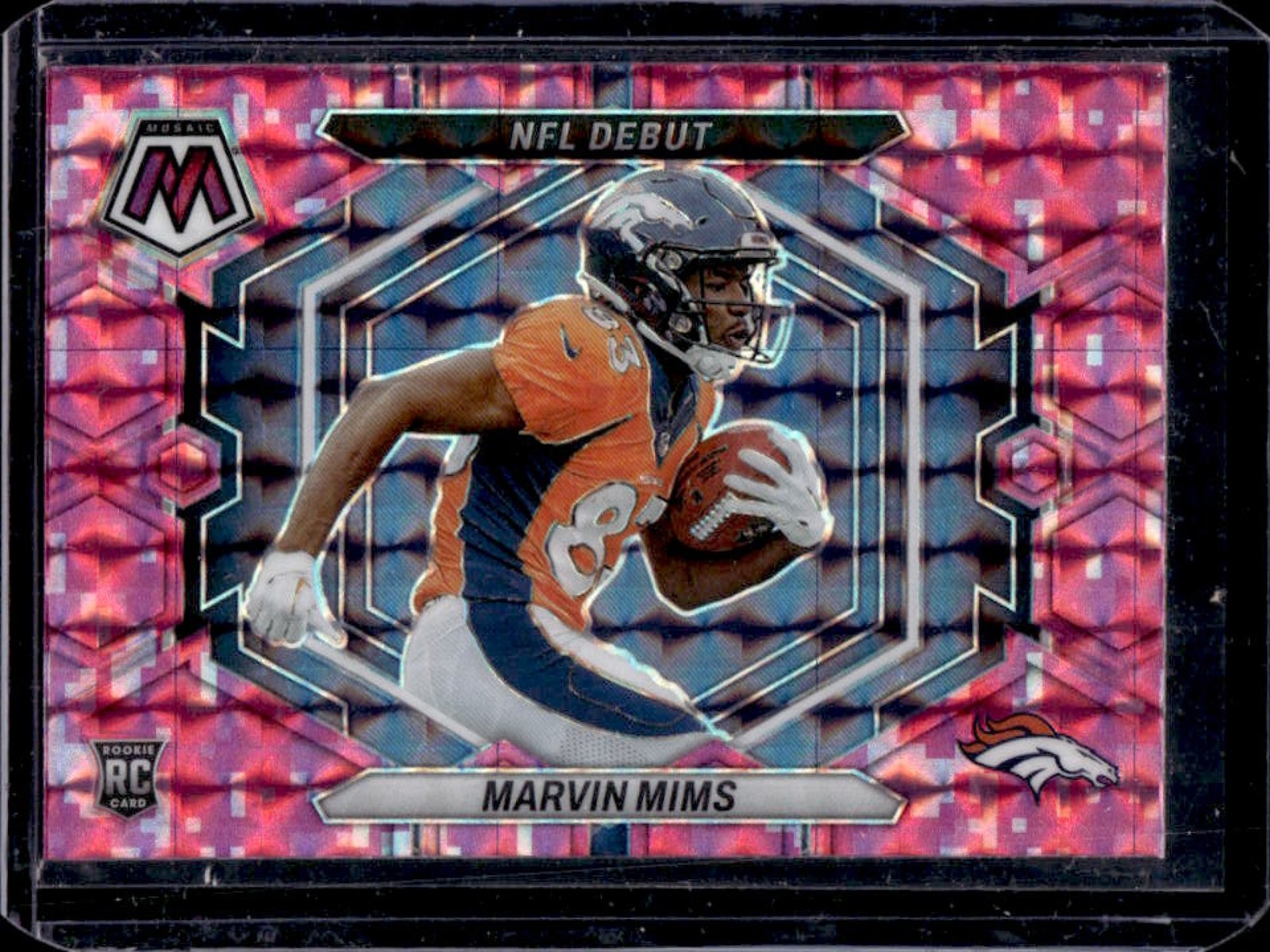 2023 Mosaic Marvin Mims RC Camo Pink Rookie NFL Debut #ND-13 Broncos