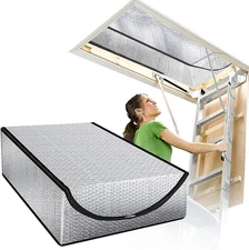 Attic Door Insulation Cover, 25" x 54" x 11", Stairs Zipper Door for...