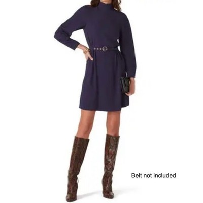 See by Chloe dark blue mock neck long sleeve mini dress FR44 / XL