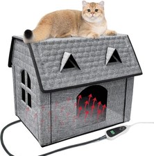 Cat House W/ Intelligent Thermostat Cat Heating Houses for Indoor Outdoor Kitty
