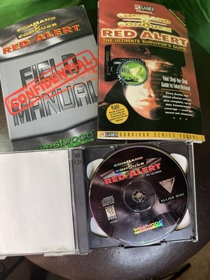 Westwood Command & Conquer: Red Alert PC CD-ROM w/ Manual & Survivor s Guide