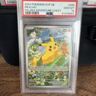 Pikachu Paldea Adventure Chest SVP 088 Black Star Pokemon Card PSA 10 deutsch