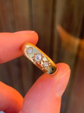 18ct gold diamond gypsy old cut ring Victorian 1890