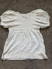 Free People Mini Dress Babydoll Boho Festival Peasant SIZE SMALL S/P Ivory