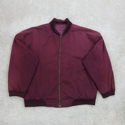 Collection Bomberjacke Herren Extra Large Burgund Reißverschluss Baumwollmischung 90er Retro