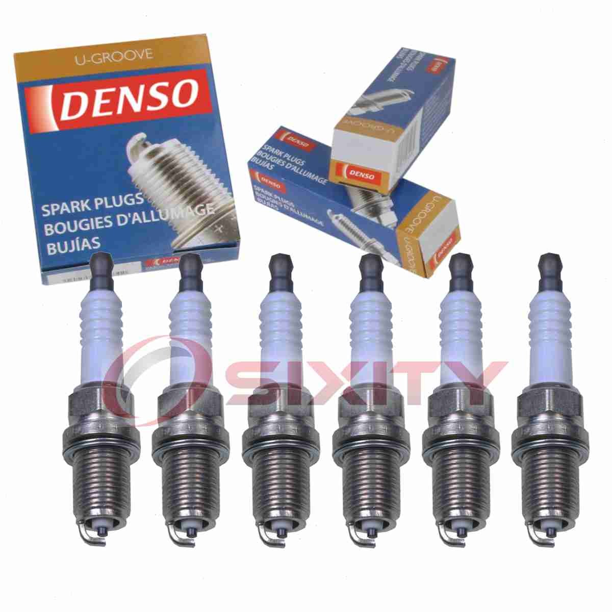 6 pc Denso Standard U-Groove Spark Plugs for 1992-1994 Dodge B150 3.9L V6 ov