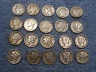20 SILVER MERCURY DIMES WITH DATES     lot 81