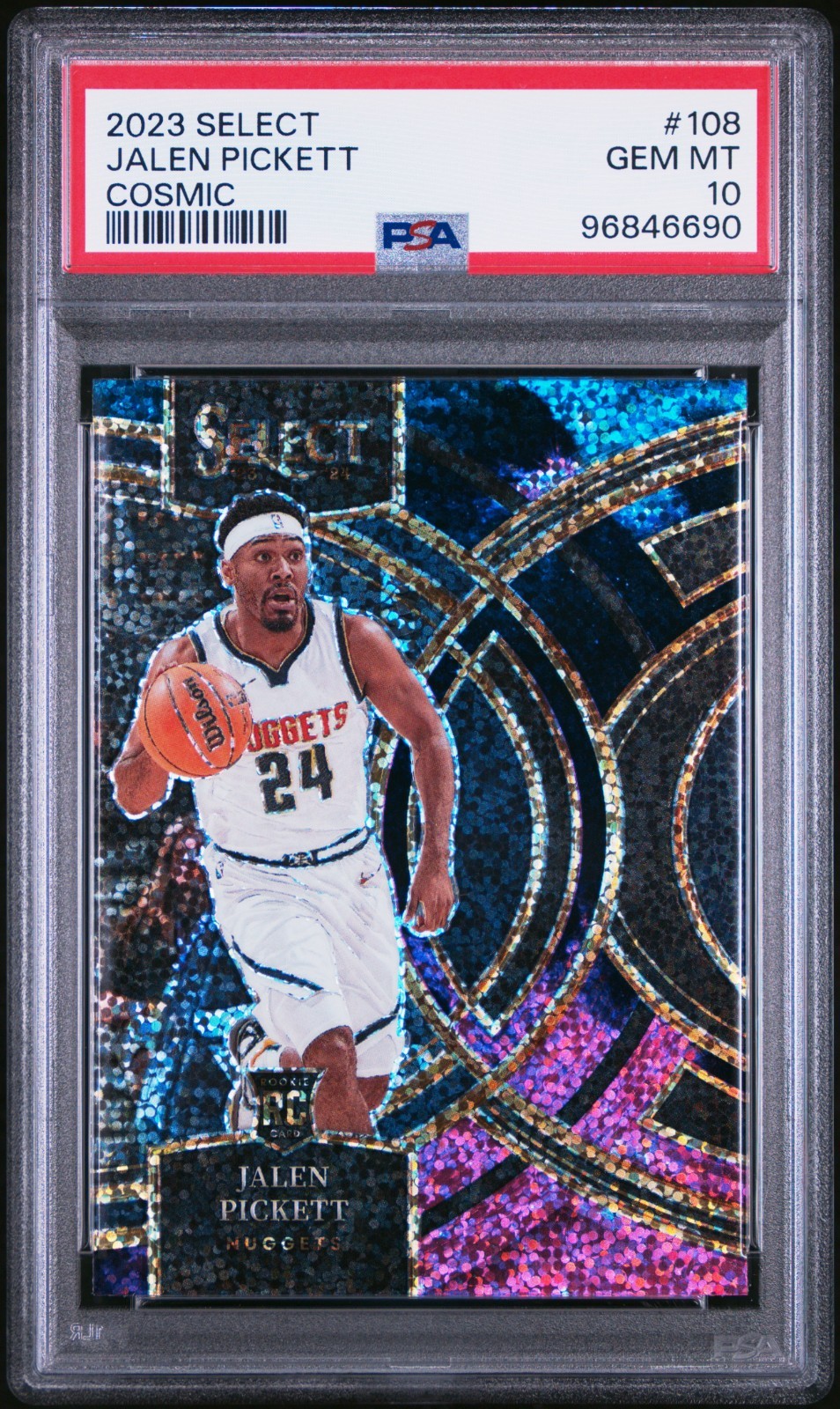 2023 Panini Select COSMIC SP Jalen Pickett Rookie Card #108 PSA 10 SSP