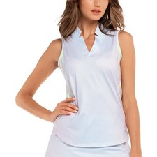 Lucky In Love Incognito Sleeveless Womens MED Glacier Tennis Pickleball Top NEW