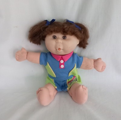 Vintage Cabbage Patch Kinder Mädchen Puppe mit Outfit Mattel braune Haare & Augen
