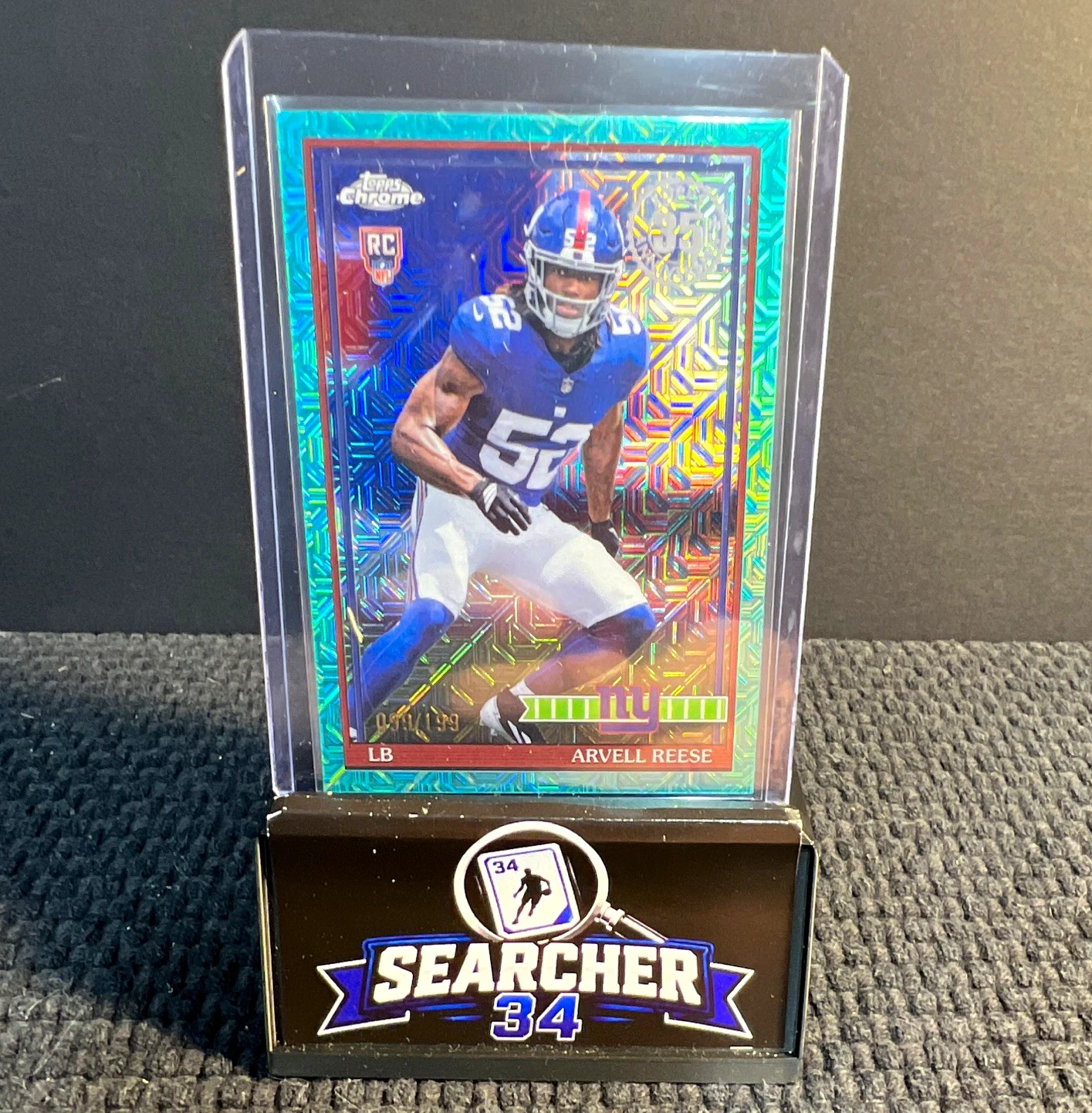 2024 Topps Chrome Arvell Reese RC 91TRC-46 New York Giants /199 Serial - product detail image 1