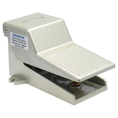 Baomain Pneumatic Air Foot Pedal Valve VF200-08 PT 1/4'' Nonslip Momentary 2... 