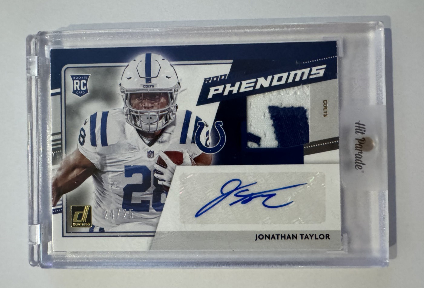 2020 Donruss Football #RPJ-JT Jonathan Taylor Rookie Phenoms Patch Auto RPA /25