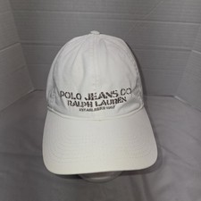Rare Vintage POLO RALPH LAUREN Adj Strapback Hat Cap 90s White Est 1967