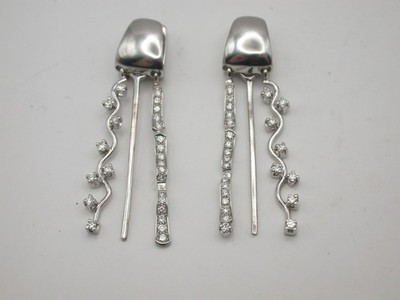 fantastischer Designer Ohrschmuck mit Brillanten Weißgold 750