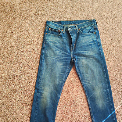 Levi's Blue Medium Wash Skinny Fit Low Rise 5-Pocket Denim Jeans Cotton