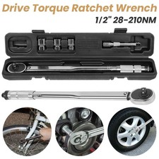 Ratcheting Torque Wrench 1/2" Socket Square Drive 28 - 210Nm Car Wheel Wrench UK