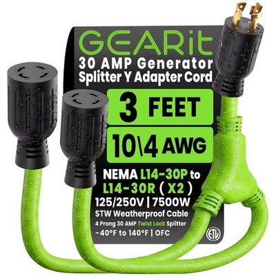 30 Amp Generator Splitter Y Adapter Cord