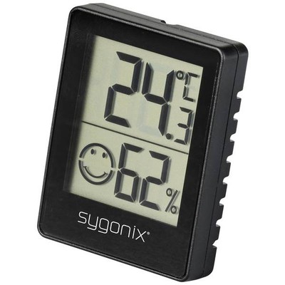 Sygonix SY-5268502 Black Thermohygrometer