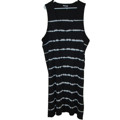 DKNY Black Striped Tie Dye Ribbed Sleeveless Tank Maxi Dress Plus Size 3X |  eBay