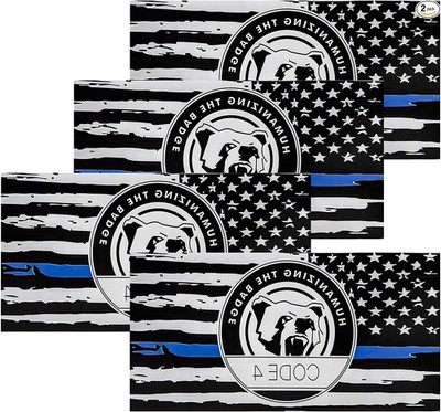 4 PCS Thin Line Sticker Code 4 Waterproof Vinyl Decal, Refl Color: Large, 4pcs