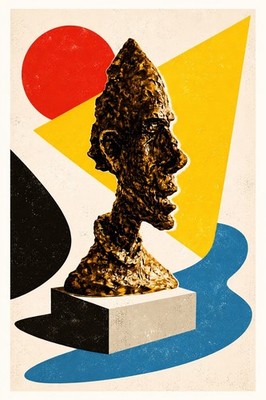 Modern Abstract Art Poster ️ - Sculpture & Color Blocks - 16x24  - Premium
