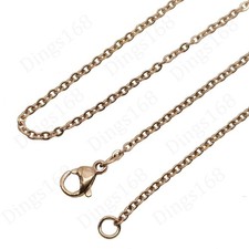 Genuine 18K Rose Gold Filled Italian 16 inch 2mm Rolo Cable Chain Necklace H146R