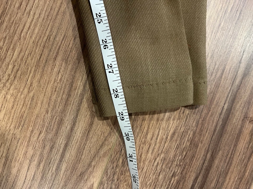 True American 复古 20 世纪 60 年代卡其色长裤腰围 34 英寸内缝 29 英寸 — 第 3/4 张图片