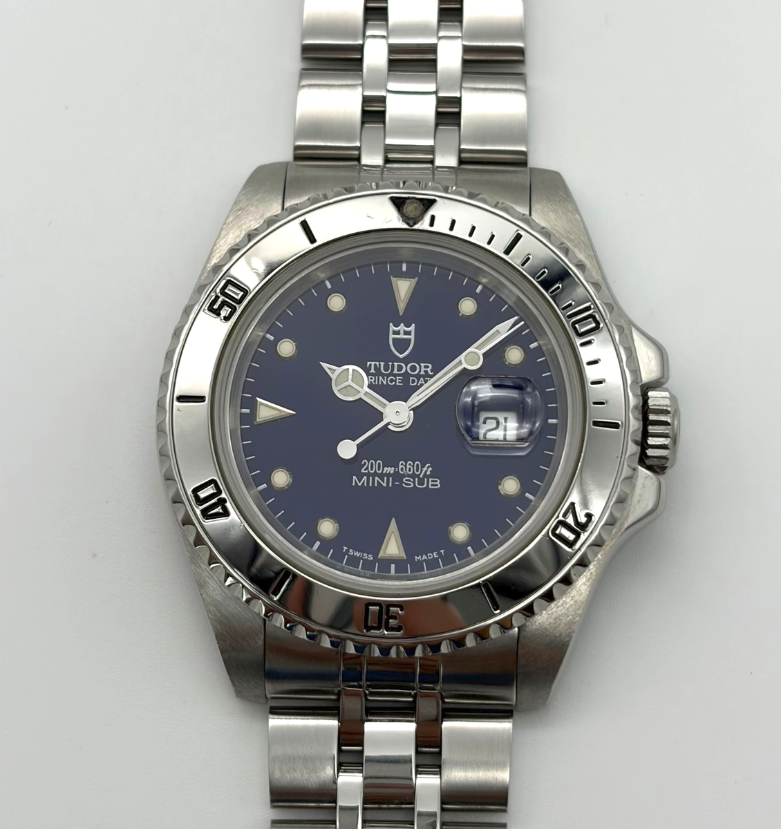 Tudor Mini Sub 73190 Blue Dial 33mm Automatic Jubilee Bracelet