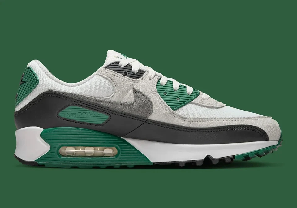 Nike Air Max 90 Shoes White Evergreen Smoke Gray DM0029-116 Mens Multi Size NEW - Image 4 of 4