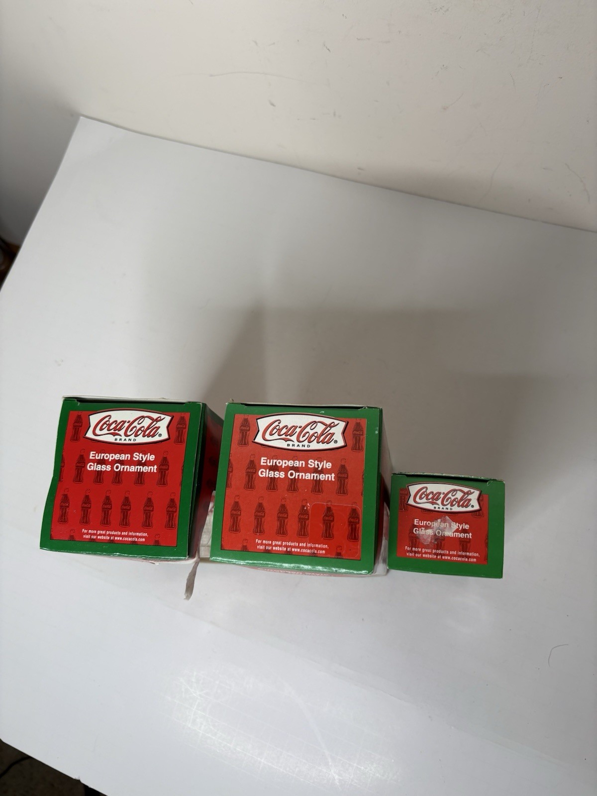 Kurt Adler Coca-Cola European Style Glass Ornaments Polar Bear Can Bottle NEW