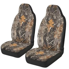  2 Packs Car Front Seat Cover Car Seat Protector, High Back Bucket Camo Hunting