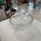 Vintage Clear Glass  2 Qt Round Covered Casserole Dish with Lid
