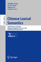 Minghui Dong (U. A.) | Chinese Lexical Semantics | Taschenbuch | Englisch (2024)