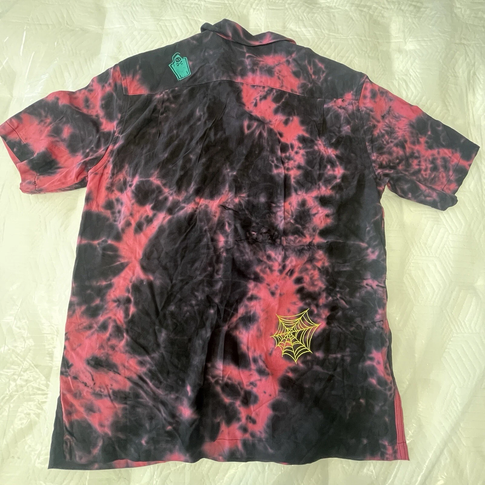 Disney Mickey Mouse Halloween Tie Dye Button-Up Shirt