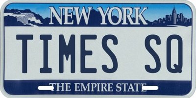Times Square New York City Metal License Plate