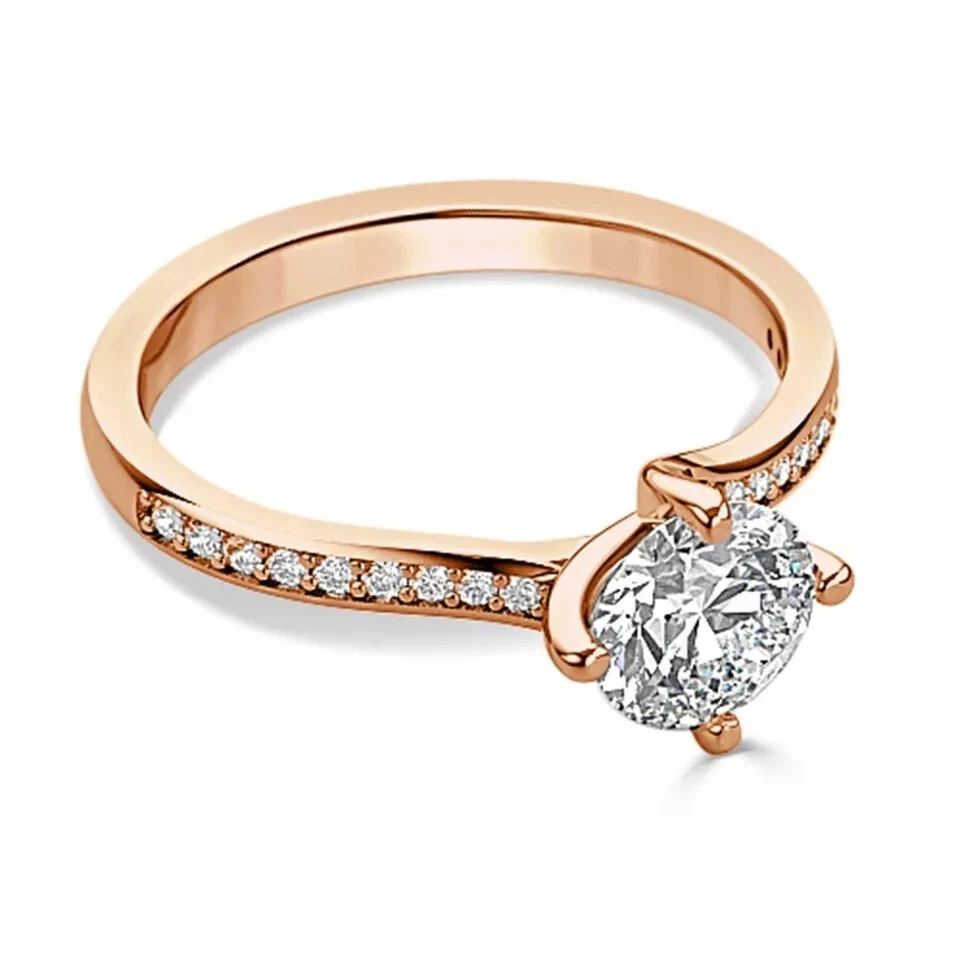 0.70 Ct Lab Grown CVD Diamond Wedding Solitaire Ring 18k Solid Rose Gold - Image 4 of 4