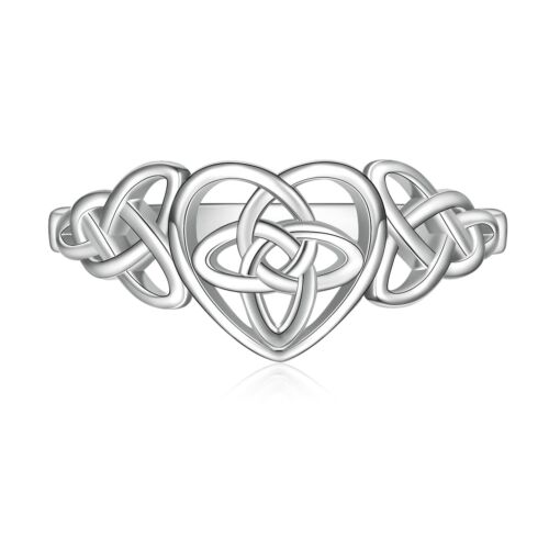 Sterling Silver Celtic Knot Ring: Women Heart Celtic Knot Ring Eternity Promise