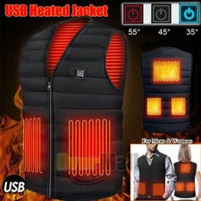 Heated Vest Winter Body Warm Electric USB Jacket Men Women Thermal Heating Coat