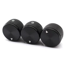 3x Guitar Knob Aluminum Alloy Electronic Control Potentiometer Audio Knob Black