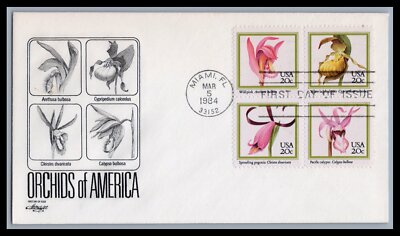 US FDC # 2076-2079 20c Orchids of America Artmaster 1984, 9F234 | eBay