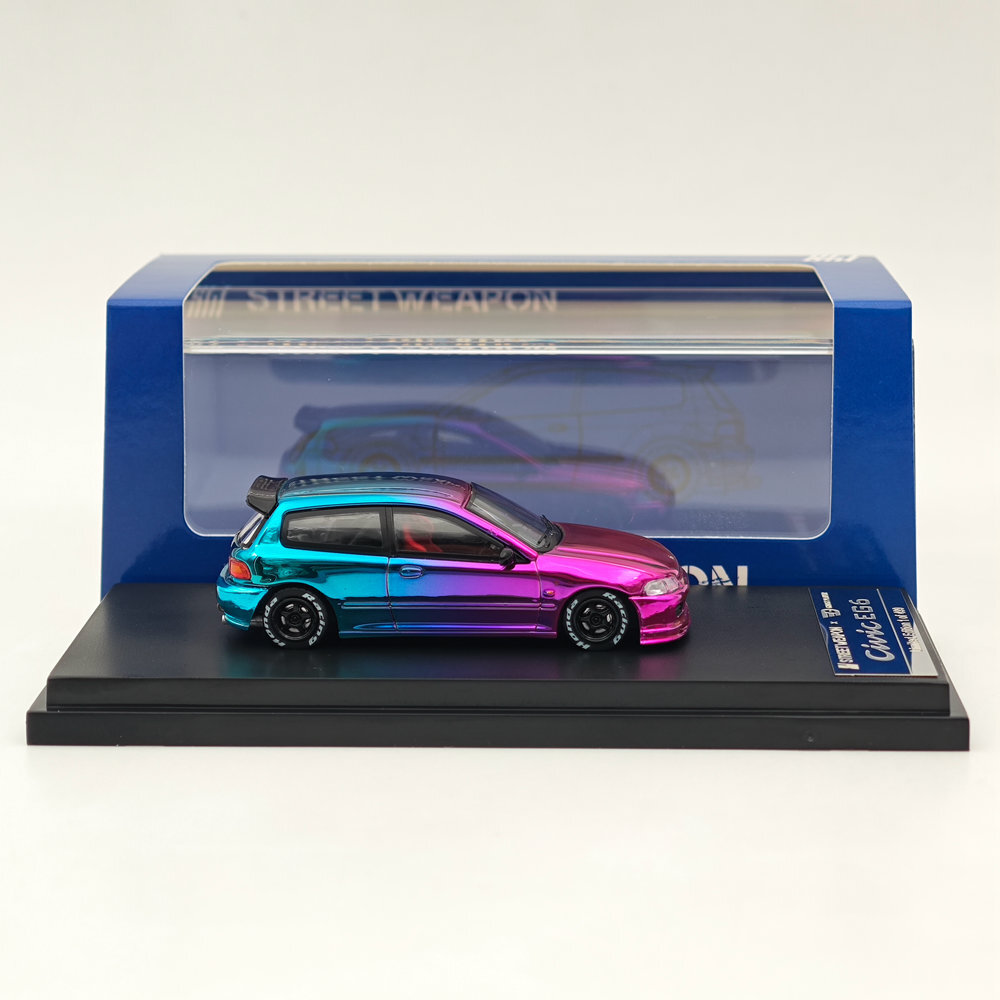 1/64 Honda Civic EG6 Purple Limited Edition Diecast Model Car Toy - 500 pcs