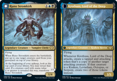 mtg copy transformed card Runo Stromkirk // Krothuss, Lord of the Deep NM, English MTG Innistrad:  Crimson