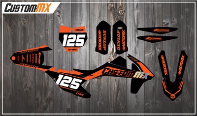 CustomMX - Grafik Kit: passend für KTM SX SXF EXC 85 125 150 250 300 350 450 Modelle